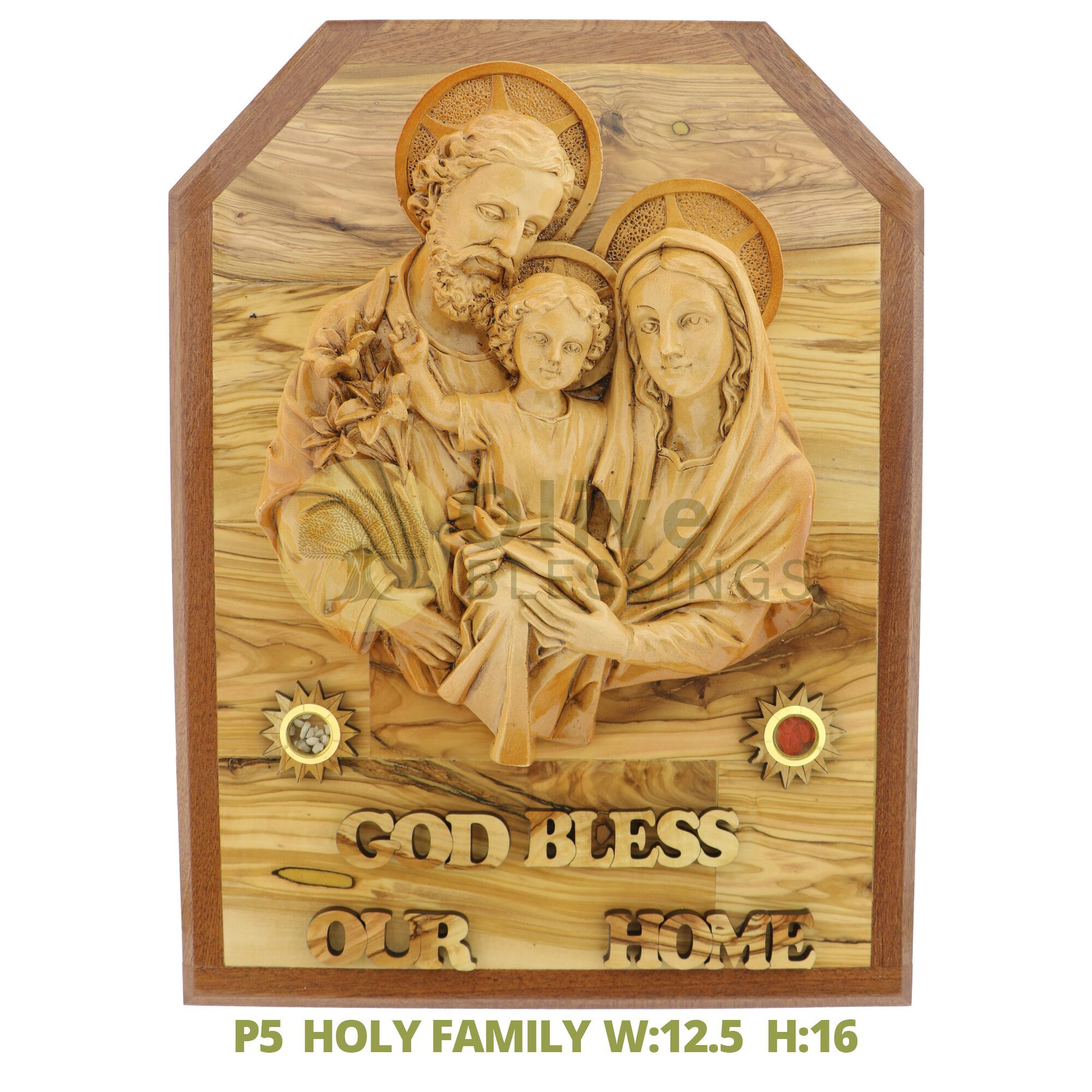 Holy Family Wall Plaque – Olive Wood Blessing for Your Home